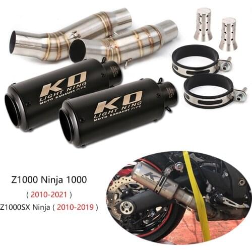 For Kawasaki Z1000 Ninja 1000 2010-2021 Z1000SX Ninja 1000SX 2010-2019 Exhaust Pipe Motorcycle Slip-on Muffler 51mm Exhaust Tips