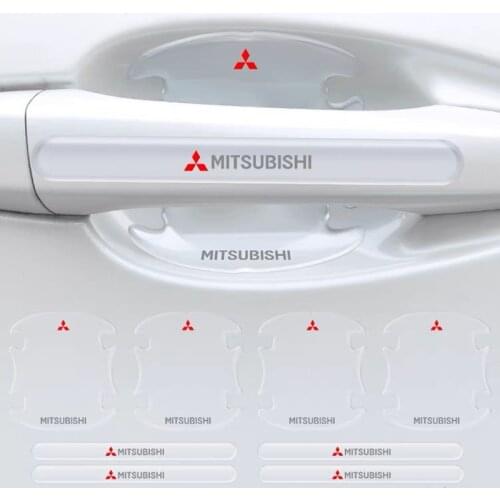 For Mitsubishi Ralliart Lancer 9 10 Asx Outlander 3 Pajero Sport L200 Badge Galant 8Pcs Car Door Handle Protective Film Styling
