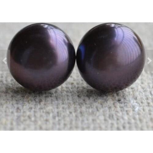 New Arrival Favorive Stud Pearl Earring 10mm Black Freshwater Pearl S925 Silver Fine Jewelry Wedding Bridesmaid Women Gift