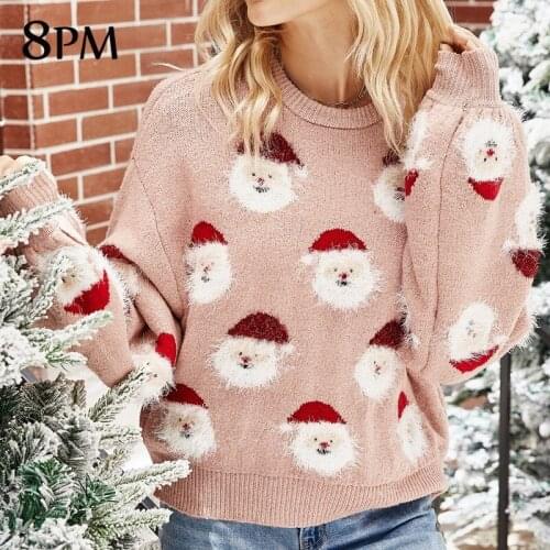 Womens Snowman Christmas Sweater Warm Knitted Long Sleeve Sweater Jumper Top New Xmas Fashion Pullover ouc528