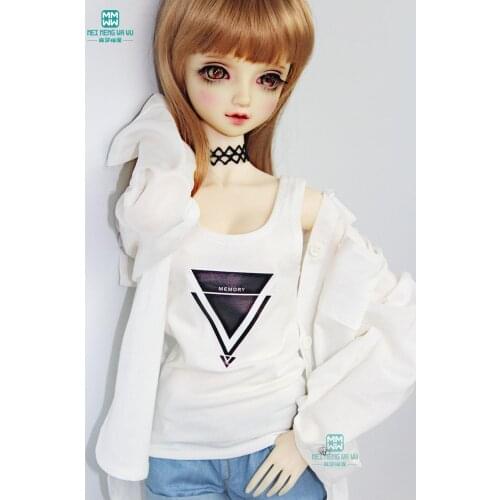 1/3 BJD Doll Clothes Tank Top for 58-63cm BJD DD SD Doll Vest Shirt denim shorts