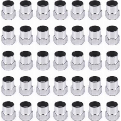 100pcs/Set Auto Valve Stem Cap Silver Chrome Plated Tire Universal Replacement