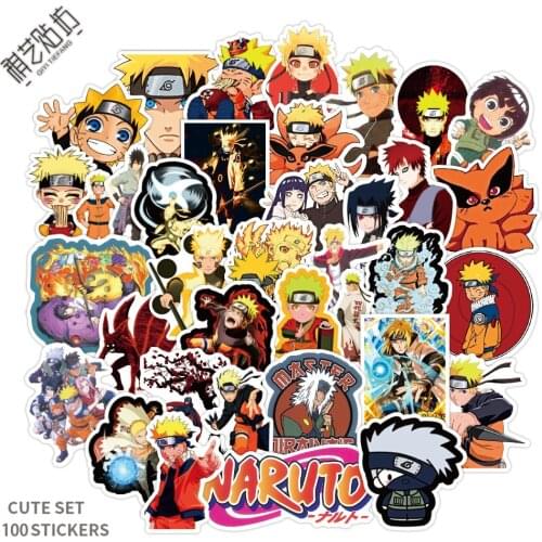 100PCS Japan Anime Naruto Sasuke Cartoon For Snowboard Laptop Luggage Fridge Car- Styling Vinyl Decal Home Decor Stickers
