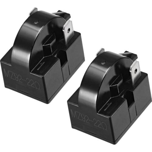 2 Pcs 22 Ohm 2 Pin Refrigerator PTC Starter Relay Black