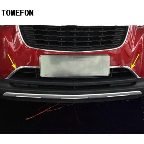 2pcs For Chevrolet Trax 2014 2015 ABS Chrome Front Grille Center Bumper Around Trims Racing Grills Decoration Car Styling Trims