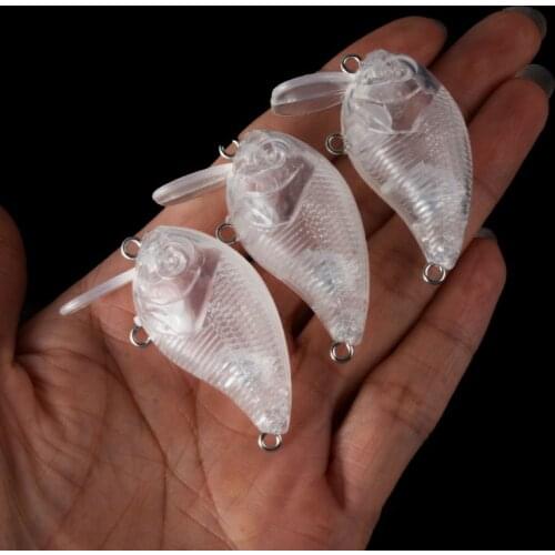 20pcs 4.3CM 5.72G Blank Nude Minnow Baits Crank Pencil Minnow Bait Unpainted Lure Bodies Fishing Bait