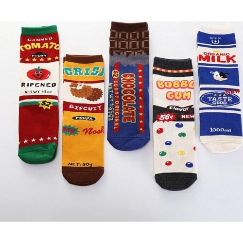 2020 Womens Food Cotton Socks Womens Milk Tomato Socks Fashion Colorful Socks Woman Socks Girls Socks WholeSale Socks