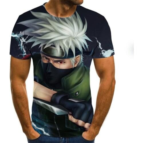 2021 Summer New Japan Anime Kakashi 3D T Shirt Male O-Neck Cartoon Tee Tops Men/Women Cool Harajuku Clothes