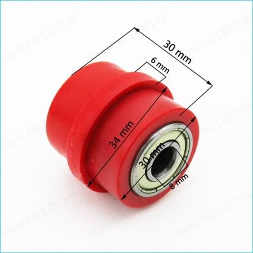 8mm Red Chain Pulley Roller Chain Tensioner Pulley Wheel Guide For Motorized Pit Bike Motorcycle Dirt Pit Bike Parts