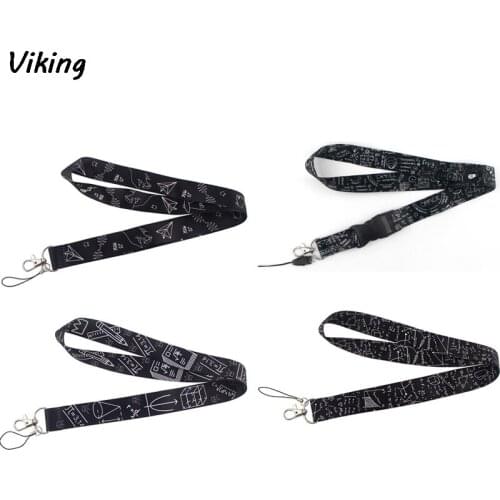 G1654 Black Mathematics Chemistry Keychain Phone Lanyard Strap Neck Lanyards ID Card Holder Keys Teacher Student Gift