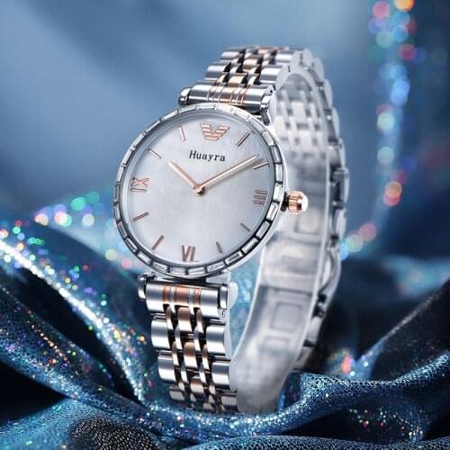 New fashion 32MM Ladies watch stainless steel white casing Ladies watch Elegant dress Quartz watch ladies high quality