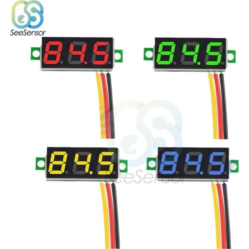 DC 0V-100V 0.28 inch LED Digital Voltmeter Voltage Meter Auto Car Mobile Power Voltage Tester Detector Red Green Blue Yellow