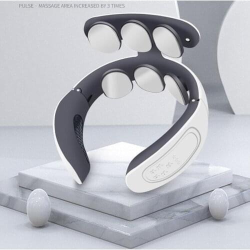 Electric 6 Heads Neck Massager Shoulder Cervical Massager Neck Protector Multi Hot Compress Pulse Rechargeable Massage