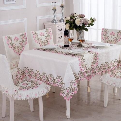 European pastoral Embroidered Tea table cloth tablecloth fabric fresh ladies minimalist table linen cushion chair cover