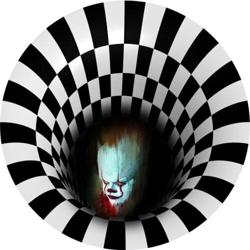 Hot sale halloween clown carpet grimace black hole vortex door mat bathroom living room carpet kids room bedroom soft round rugs
