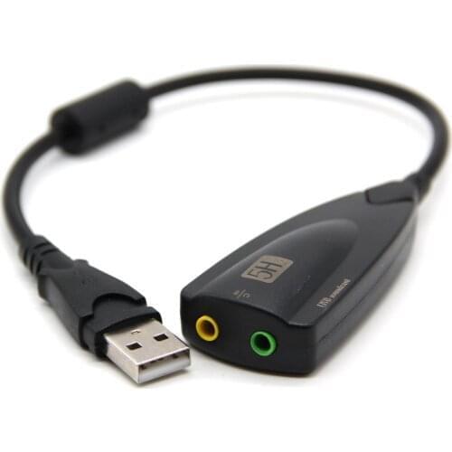 Hot Sale External USB Sound Card 7.1 Adapter 5HV2 3D Audio Headset Microphone 3.5mm For Laptop PC