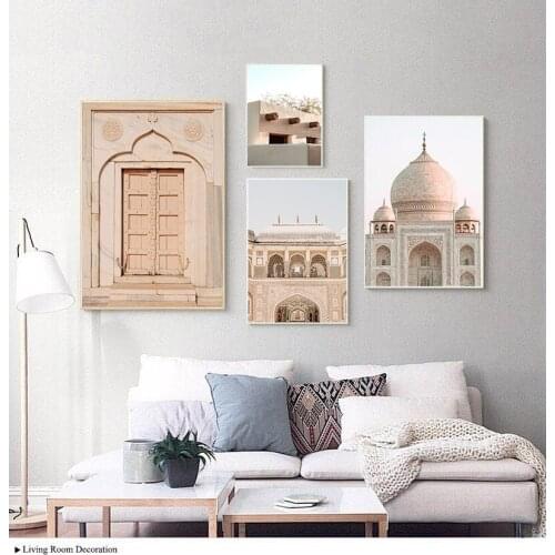 Islamic Small Fresh Living Room Bedroom Background Wall Art Poster Sea View Desert Picture Decoration Canvas Painting Home Decor