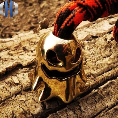 Small Ghost Knife Beads Pendant Original Brass Umbrella Rope Survival Paracord Beads Accessories Portable Creative Beads EDC