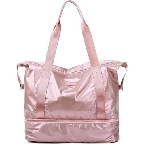 Fashion Pink Gym Bag Women Fitness Sport Yoga Bag Training Bag Sportbag Gym Sack Large Travel Handbags With Shoes Compartment