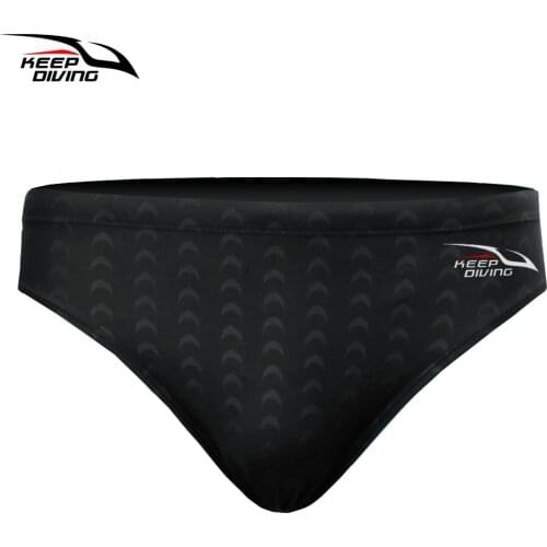 KEEP DIVING Mens Solid Brief Swimwear Swim Trunks Sexy Boxer Competition Quick Dry Swimsuit