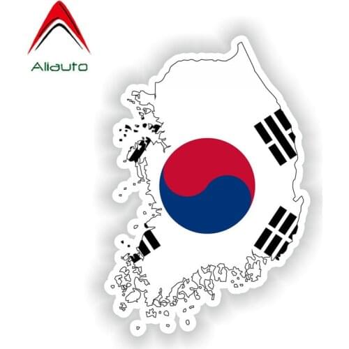 Aliauto Creative Decal South Korea Map Flag Funny Waterproof Reflective Car Sticker Accessories Vinyl for Laptop Trunk,15cm*10cm
