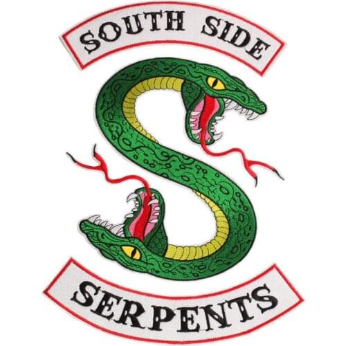 New Exquisite Two headed snake Punk Style Clothes Patches Embroidery Patch DIY Letter Applique Embroidery Jackets Coats Patches