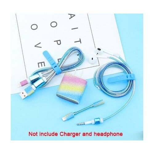 New Square Earphone Bag Earphone Protecto Stickers for 18 20 W Charger Spiral Cable Protector For iPhone 12 11 Pro Max