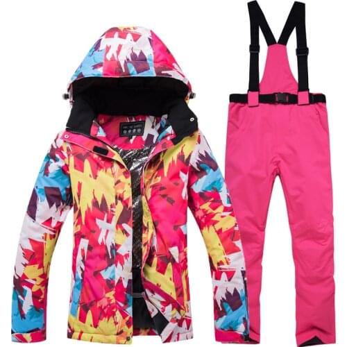 New Thick Waterproof Warm Pantalon Ski Suits Femme Women Men Windproof Snowboarding Jacket Pants Male Snow Costumes Outdoor Wear