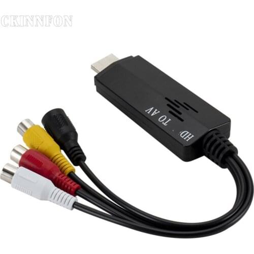 20Pcs/Lot New HDMI-compatible To RCA Adapter Cable AV Video Converter Suitable For Personal Home Connect Roku DVD Cable Box PS3