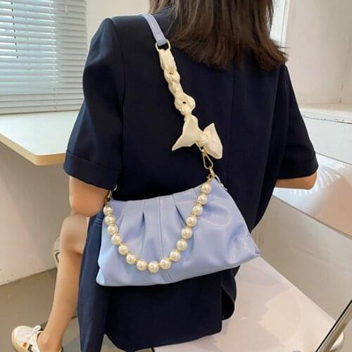 Pleated PU Leather Crossbody Bags For Women Summer Branded Shoulder Bag Trending Luxury Ladies Travel Hand Bag Female Purses