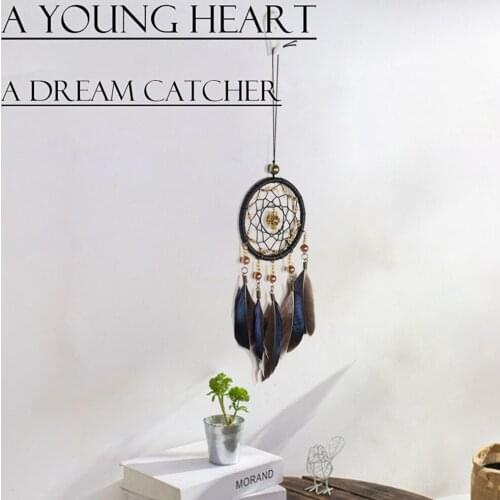 Retro Dream Catcher Pendant Feather Dreamcatcher Wall Hanging Ornaments Handmade Crafts Car Home Bedroom Mini Decoration