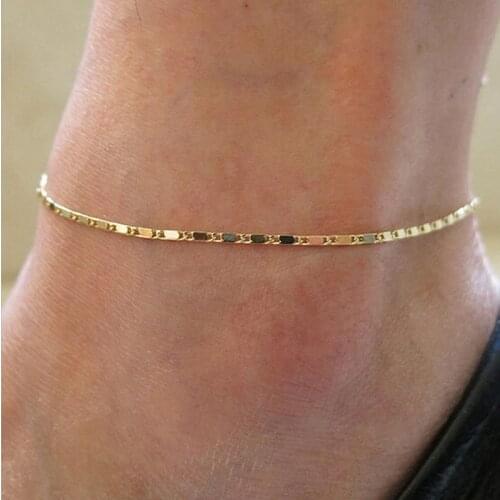 Simple Gold Chain Anklet Bracelet Barefoot Sandal Beach Foot Jewelry Gift