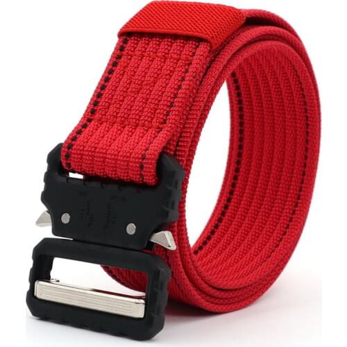 Concise Mens Tactical Belt Military Nylon Outdoor Non-Slip Training Waist Strap Leisure Quick Release Unisex Jeans Accessories