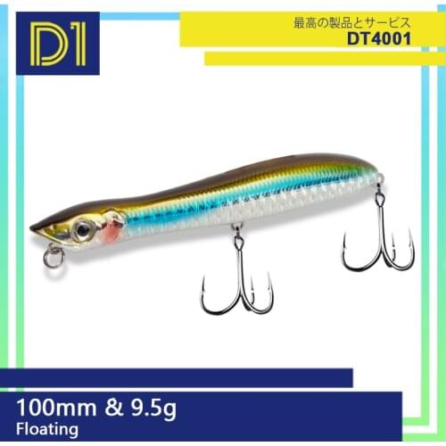 D1 Snake popper KCR fishing lure 100mm 140mm 9.5&26g floating bait Topwater pencil head bait for Sea Bass pike Wobbler