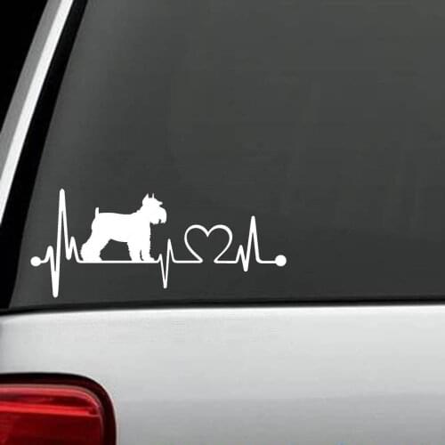 Schnauzer Heartbeat Dog Decal Sticker Window Art sticker 15cm