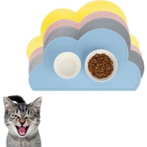 Silicone Cloud Pet Feeding Mat Waterproof Dog Cat Feeder Mat Pad Pet Water Food Dish Bowl Feeding Placemat Cat Dog Supplies