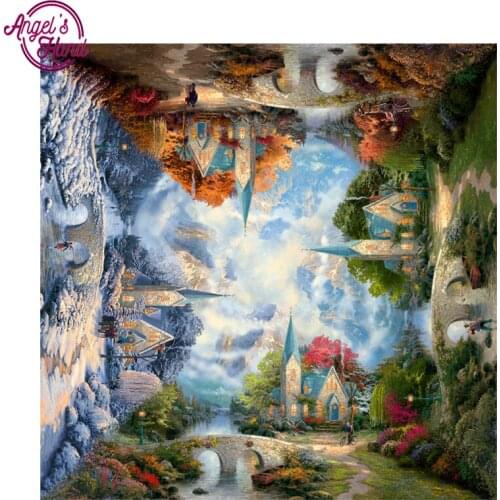 Room Decoration Diamond Painting Cross Stitch New 3d Diy Diamond Embroidery Kits Mosaic Wall Decor Four Seasons Landscape