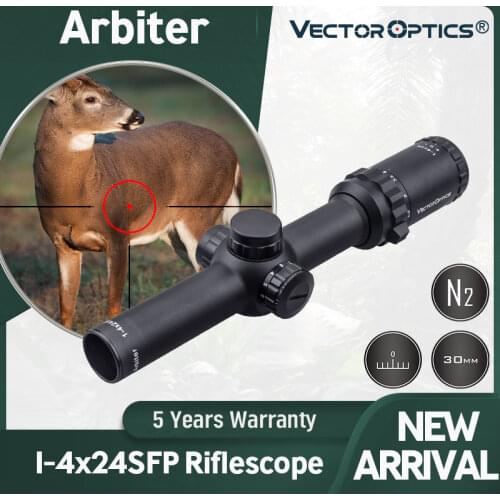 Vector Optics Arbiter 1-4x24 Hunting Riflescope Long Eye Relief Illuminated Red Telescopic Sight Scope fit 30-06 308 AR15 M4
