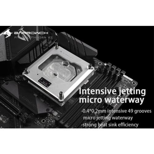 Barrowch FBLTFHI-04N-V2, For Intel Lga115X / X99 / X299 CPU Water Blocks, Digital Display Temperature Micro water cooling cooler