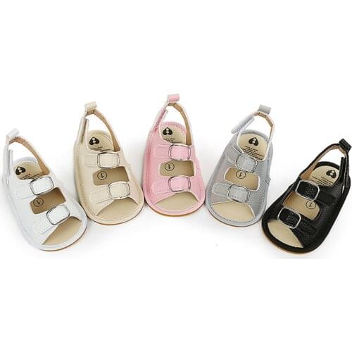 #VW Fashion Sandals Shoes Summer Baby Girls Boys Breathable Sandals Buckle Shoes Soft Non-Slip Rubber Sole Flat Walking Shoes