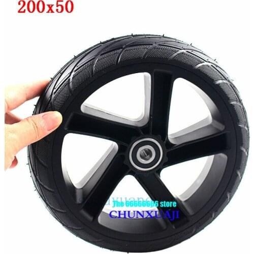 For Xiaomi Ninebot Segway ES1 ES2 ES4 Electric Scooter rear wheel 200x50 Solid Tire 8 inch Non-Pneumatic tyre alloy hub kit