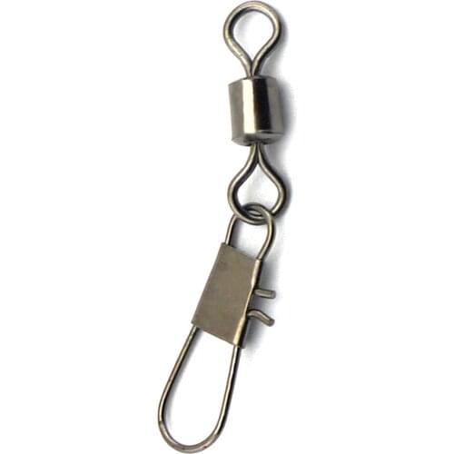 10/20pieces Rolling Swivels with Interlock Snap Swivel Hook Bass Fishing Tackle Fly Fishhooks Fishing Connector