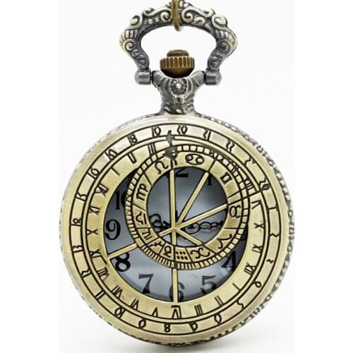 10pcs in Classically Charm engrave circle coordinates white dail Quartz pocket watch necklace watch party gift