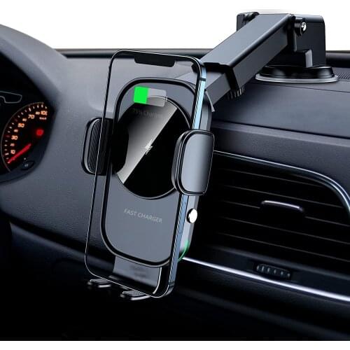 15W Car Wireless Charger Mount for Samsung S20 Ultra Note 20 Note10 S10 Induction Car Charger Phone Holder for iPhone 12 SE 11 8