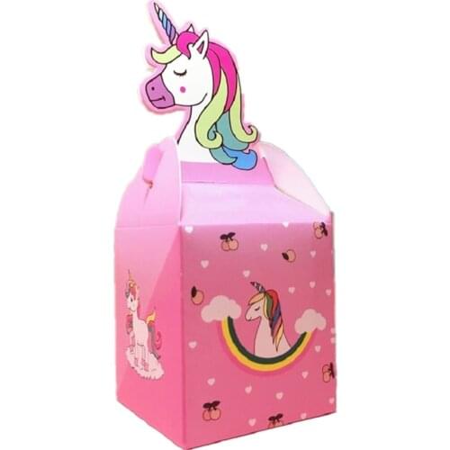 20pcs Wedding Candy Box Unicorn Gift Bags Paper Candy Gift Box Baby Shower Favor Box Birthday Party Christmas Candy Apple Boxes