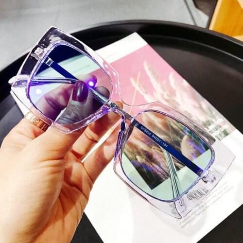 2019 fashion candy color sunglasses for ladies pink frame transparent ocean lens mens vintage square sunglasses uv with box NX