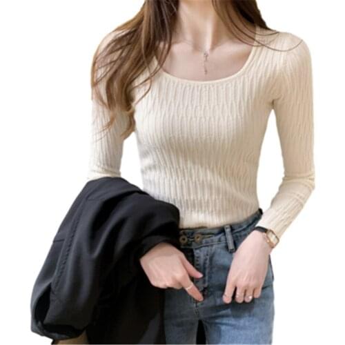 2021 Casual O-Neck Sweater Autumn Winter Slim Sweater Women Solid Knit Sweaters Pullovers Long Sleeve Soft Femme Jumper Top