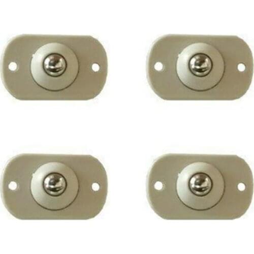 4pcs Adhesive Stainless Steel Pulley Universal Furniture Storage Box Roller Self Casters Pulley For Cabinet Trash 360° Caster