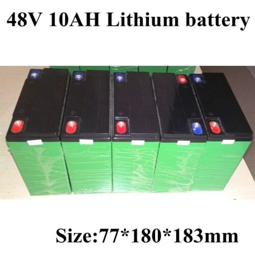 48v 10ah Lithium Li Ion Battery Pack with BMS for 500w 1000w Ebike E-scooter Motor Solar Energy Storage Device +2A Charger