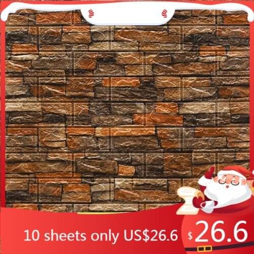 70*77 3D Wall Sticker Self Adhesive Wallpaper DIY Brick Living RoomTV Kids Safty BedroomWarm Home waterproof Decor Wall Stickers